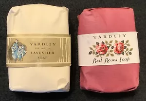 2 saponette vintage Yardley Old English lavanda e rose rosse 3 once da collezione nuove con scatola - Foto 1 di 3