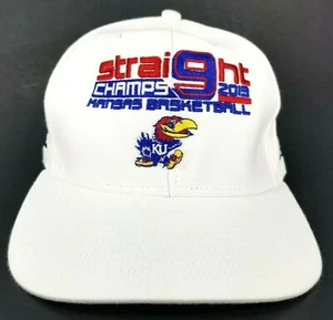 Kansas Univ Jayhawks Men's Snapback Hat Cap 2019 NCAA Basketball, Adidas White - Picture 1 of 11