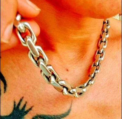 Collana A Catena Miami Curb In Argento Sterlingo Massiccio 925 Pesante Da 24" - Immagine 1 di 4