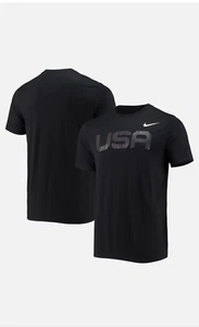 Mens Nike Sportswear Swoosh Team USA Olympics T-Shirt Black Gold CN1427 010 M - Picture 1 of 2