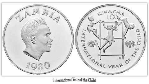 Zambia 10 kwacha International Year of the Child 1980 Silver Coin Cover
