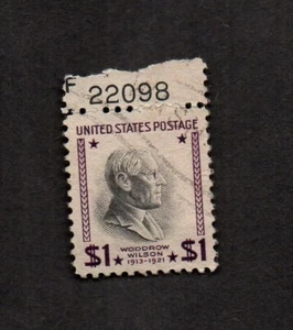 US #832, Woodrow Wilson, used plate number single, with “F.” - Picture 1 of 1