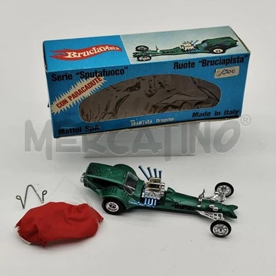 DRAGSTER TRANTULA SPUTAFUOCO BRUCIAPISTA MATTEL 6603 1/43 MODELLINO + paracadute - Immagine 1 di 4