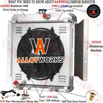 3 Row Radiator Shroud Fan For 1961-1969 1964 Dodge D100 Series Pickup 5.2L - Image 1 of 4