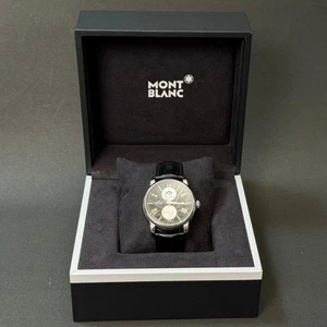 MONTBLANC Dual Time 114858 Men's Automatic Round Silver W42mm Swiss Made Analog - Picture 1 of 24