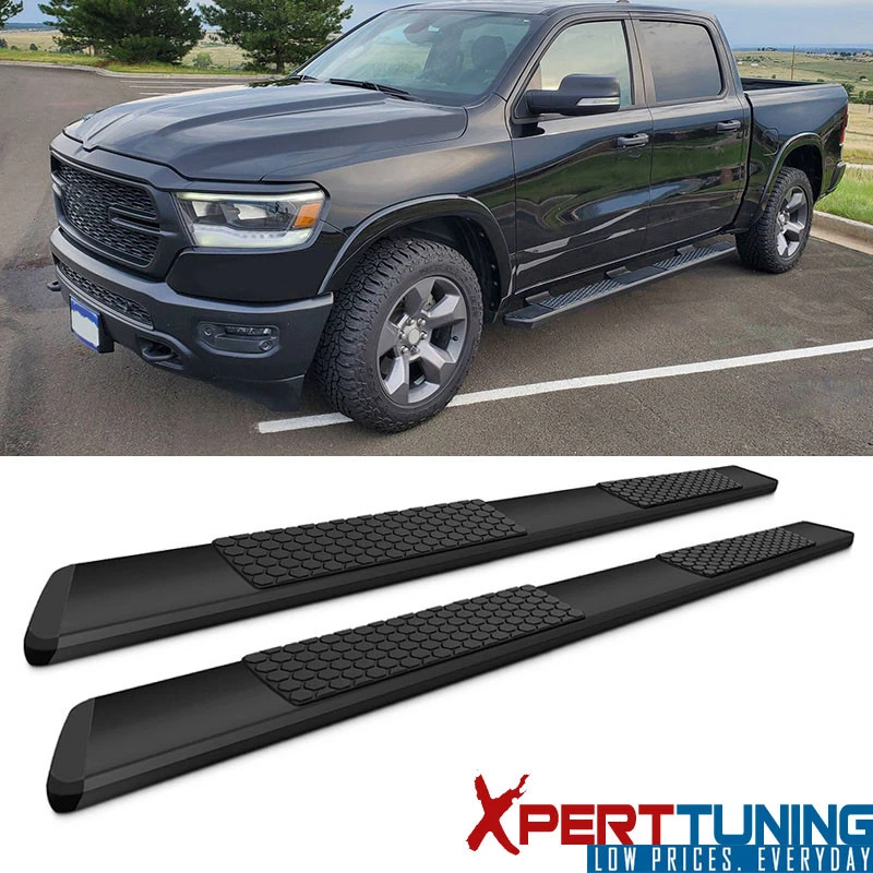 Fits 19-21 RAM 1500 Crew CAB OE Black 5in Side Step Nerf Bars Running Boards