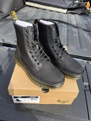 NUEVA BOTA DE COMBATE DR. MARTENS Combs NYLON de lona para hombre talla 7 para mujer 8 negra resistente Foto 1 de 4