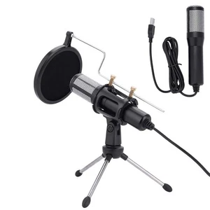 USB Plug Condenser Microphone With Tripod Stand For Game Chat Studio Recording⊹ - Picture 1 of 7
