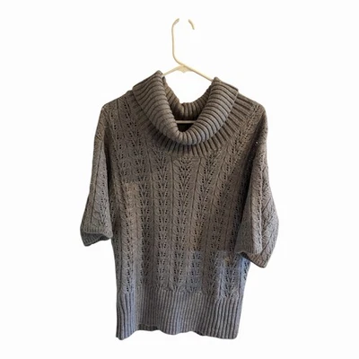 Suéter Monroe & Main Gris Tejido Para Mujer XL Manga Corta Pullover Top Suave Informal Foto 1 de 4