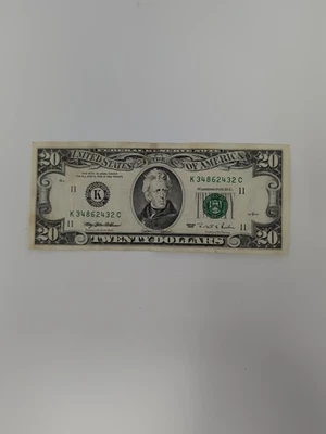 1995 $20 Twenty Dollar Vintage Federal Reserve Note Serial # K34862432C - Image 1 of 4
