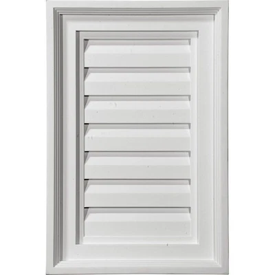 12"W x 24"H x 1 1/8"P Vertical Gable Vent Louver shutter Urethane, Primed - Image 1 of 4