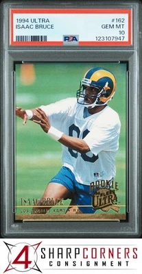 1994 ULTRA #162 ISAAC BRUCE RC RAMS HOF PSA 10 - Image 1 of 3