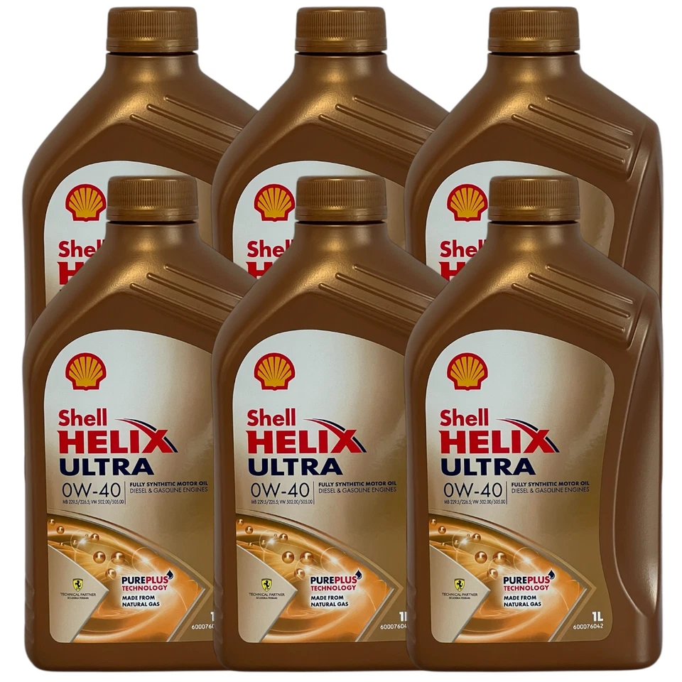 6x1 Liter Shell Helix Ultra 0W-40 Motoröl 0W40 MB 229.5 VW 502 00 505 00 Fiat  - Bild 1 von 1