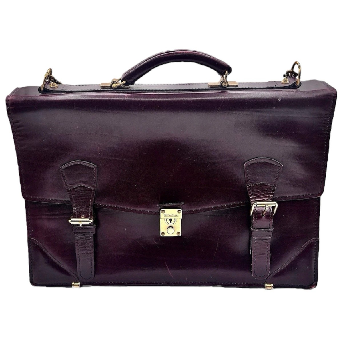 Schlesinger ビジネスバック USA schlesinger/シュレジンジャー レザーダレスバッグ 総本革