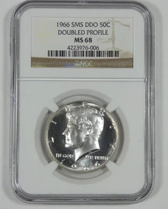 1966 SMS Doubled Die Obverse Kennedy Silver Half Dollar CERTIFIED NGC MS 68 - Picture 1 of 4