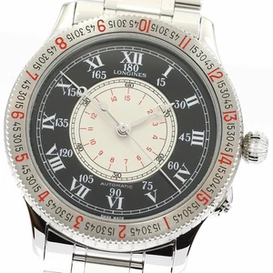 LONGINES WATCH L2.601.4 LINDBERG HOUR BANGLE AUTOMATIC WHITE/BLACK DIAL SS MEN'S - Picture 1 of 6