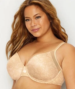 Playtex Secrets Incredibly Smooth T-Shirt Underwire Bra Light Beige Nude Lace  - Picture 1 of 5
