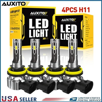 4*120000LM H11 LED Headlight Bulb Conversion Kit High Low Beam White SuperBright - Image 1 of 4