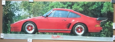Póster rojo Porsche 911 Turbo 1986 vintage extra largo C. Van Tune puerta tamaño Foto 1 de 4