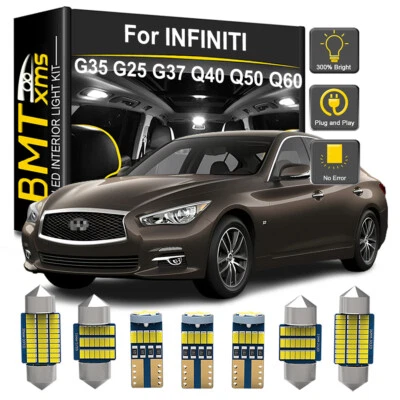 15pcs Interior LED Light Bulb For INFINITI G35 G25 G37 Q40 Q50 Q60 2007-2022 Foto 1 de 4