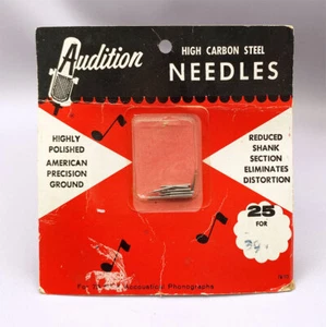 Pack of 15 Audition High Carbon Steel Needles 78 RPM Acoustical Phonographs - Picture 1 of 2