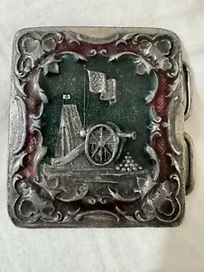 V1975 Bergamont Brass & Enamel Works Civil War Cannon Buckle F132 Made in USA - Picture 1 of 2