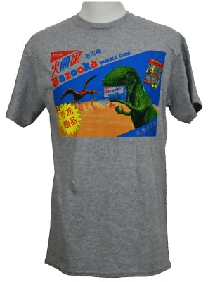 Camiseta Bazooka Bubble Gum Godzilla Cubierta China Gráfica Camiseta Gris Jaspeado Nueva con Etiquetas Foto 1 de 2