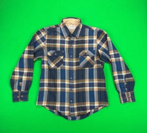 Vintage Arrow Sportswear Button Down Shirt Men's Medium Blue / Yellow Plaid - Picture 1 of 14