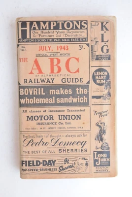 Railway Timetable & Hotel Guide ABC July 1943 - Image 1 of 4