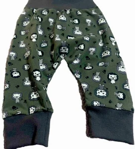 Hose Babyhose Pumphose Mitwachshose 56 62 68  Grün Grau Löwe Jersey - Bild 1 von 4