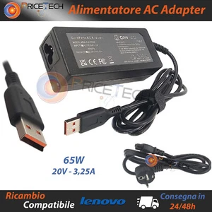 Alimentatore AC Adapter Compatibile Lenovo 65W 20V 3.25A per Yoga (vedi Plug) - Foto 1 di 3
