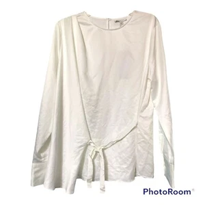 Top blusa donna bianco manica lunga Topshop taglia 12  - Foto 1 di 5
