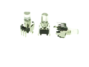 10x 9mm Potentiometer 100kOhm linear vertikal Mittenrastung, beleuchtbare Achse - Bild 1 von 3