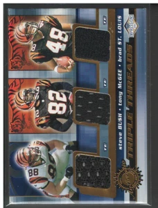 B4934- 2001 Pacific Impressions Threads Nr. 11 Steve Bush Tony McGee Brad Trikot - Bild 1 von 2