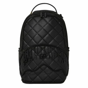 Sprayground Shark In Paris Backpack Triple Black Logo Quilted School Books Bag - Picture 1 of 6