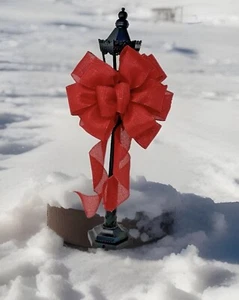 10” WIDE RED CHRISTMAS BOW-FOR DECORATION, GIFT, WREATH, LANTERN, DOOR, SIGN - Picture 1 of 2