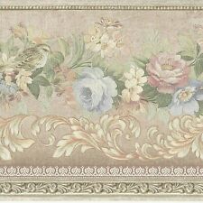 Victorian Satin Floral Scroll Wallpaper Border - 15 feet long "FREE SHIPPING" CR