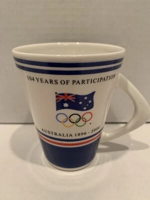 Taza de café cerámica Australia Juegos Olímpicos 1896-2000 104 años de participación Foto 1 de 4