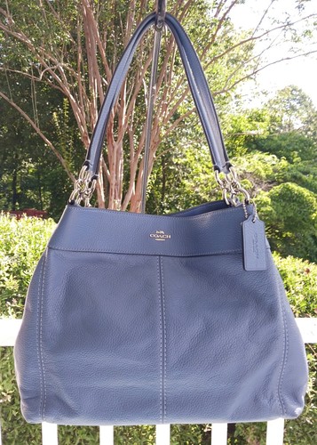 Borsa a tracolla Coach F28997 Lexy blu pervinca triplo scomparto