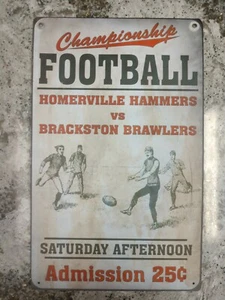 Championship Football Decorative Metal Tin Sports Sign | 10" x 14" | Mancave - Picture 1 of 2