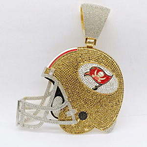 Tampa Bay Buccaneers Helmet 6" / 8" Medallion Necklace Bling Pendant + Chain 23"