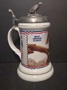 Rare Great American Patriots by Ralph McDonald FIRST EDITION STEIN #509 Lidded - Picture 1 of 12