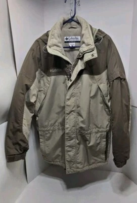 Chaqueta aislante vintage para hombre Columbia Sportswear marrón/bronceado con capucha ~ talla grande  Foto 1 de 4