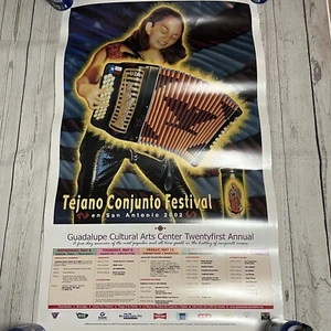 San Antonio Tejano Conjunto Music Festival Poster 2002 21st Annual Flaco Jimenez - Picture 1 of 10