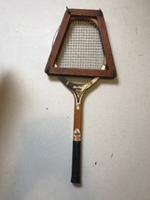 Vintage MacGregor Speedwood Wooden Tennis Racquet Leather Grip With Frame