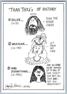 1992 THAN THOU'S OF HISTORY DYSFUNCTIONAL HOLIER HUMOR JENNIFER BERMAN POSTCARD - Picture 1 of 2