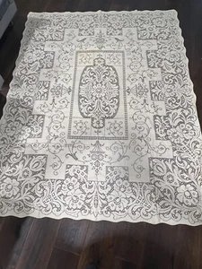 Antique Tablecloth SZ 89*69 Handmade Z24 - Picture 1 of 8
