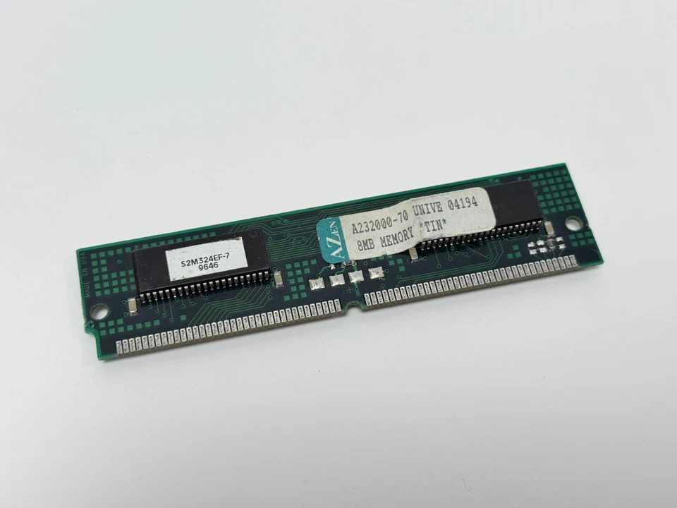 Unive 8MB 72 Pin Tin Lead Memory Module Vintage Computer RAM Stick 1990s Collect - Image 1 of 1