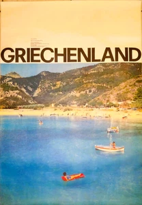 CORFU ISLAND GREECE POSTER 1963 GREEK TOURIST ORGANIZATION KATZOURAKIS GermanEd - Picture 1 of 5