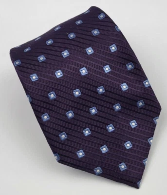 Corbata de seda Chaps púrpura azul blanco geométrica para hombre 57 x 3,5/8 Foto 1 de 4